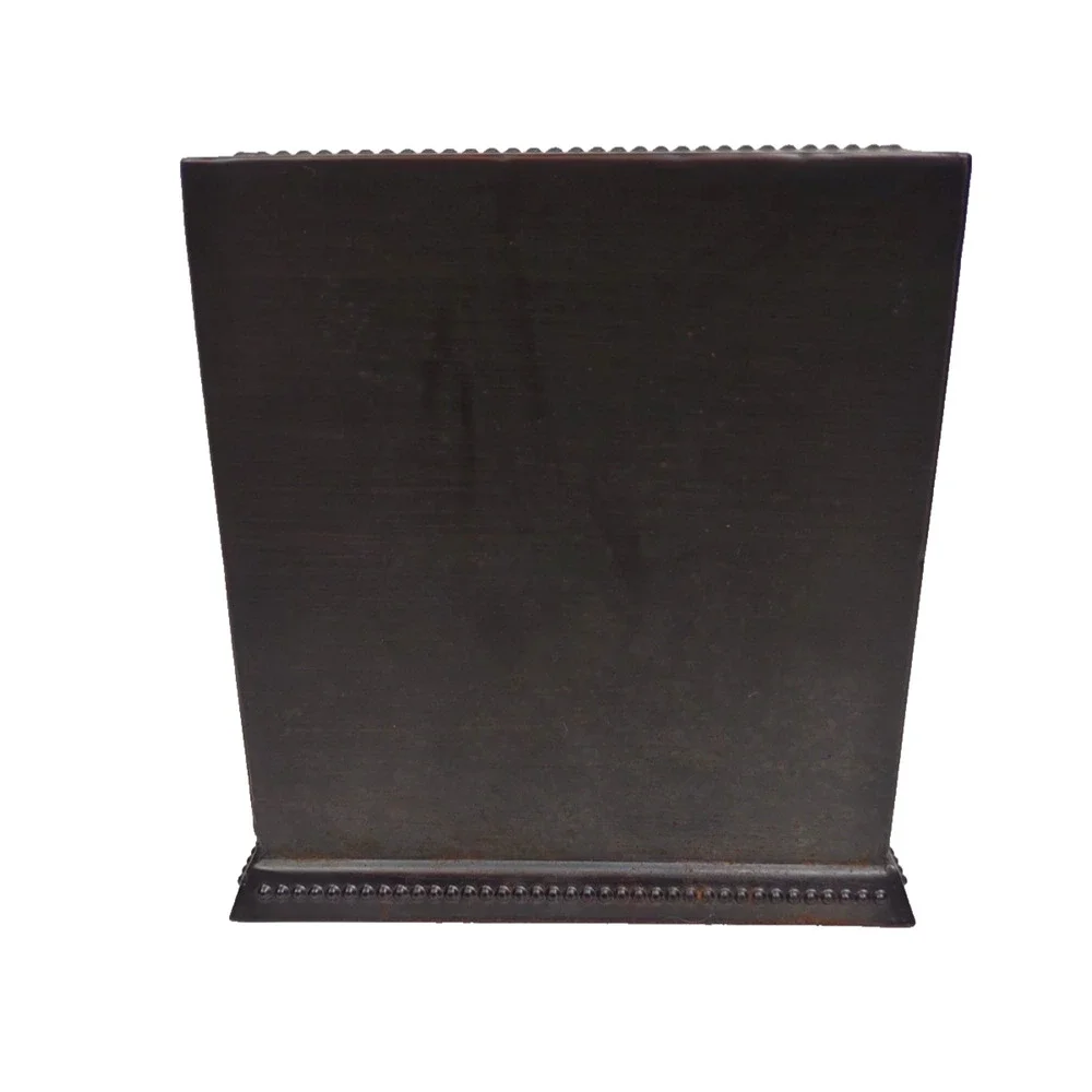 Brushed Bronze Dotted Metal Tissue Holder with Open Bottom Kleenex Box Cover 6